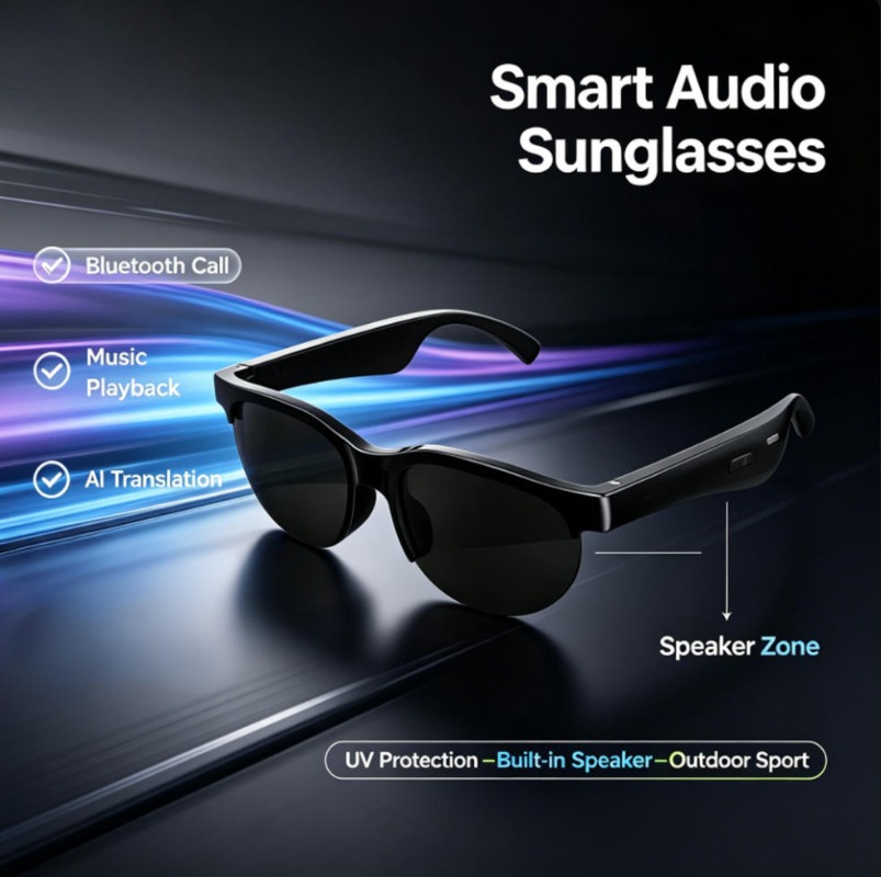 スマートオーディオサングラス ブルートゥース通話 AI翻訳  - Smart Glasses Lens のレビューと価格